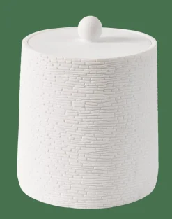 CASA WHITE ELEGANCE Boîte à Coton Avec Couvercle Blanc