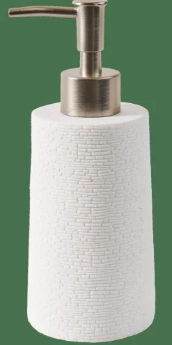 CASA WHITE ELEGANCE Distributeur De Savon Blanc, Argent