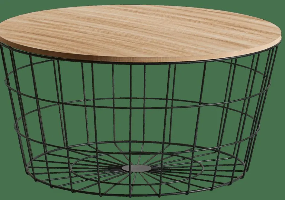 CASA WIRE XL Table D'appoint XL Noir, Naturel