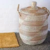 CASA YASMINE Panier De Luxe Avec Couvercle Blanc, Naturel